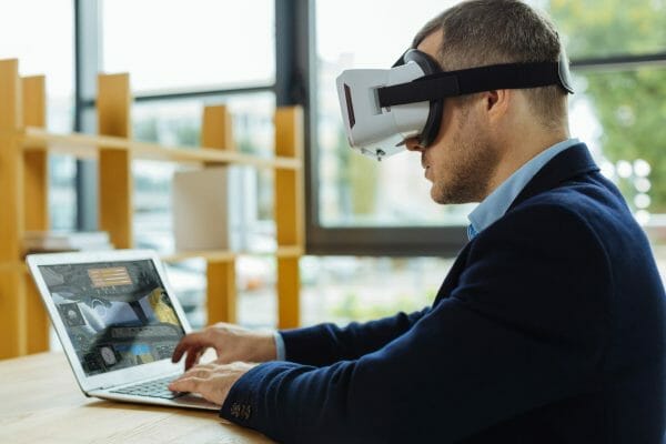 Man using a VR headset