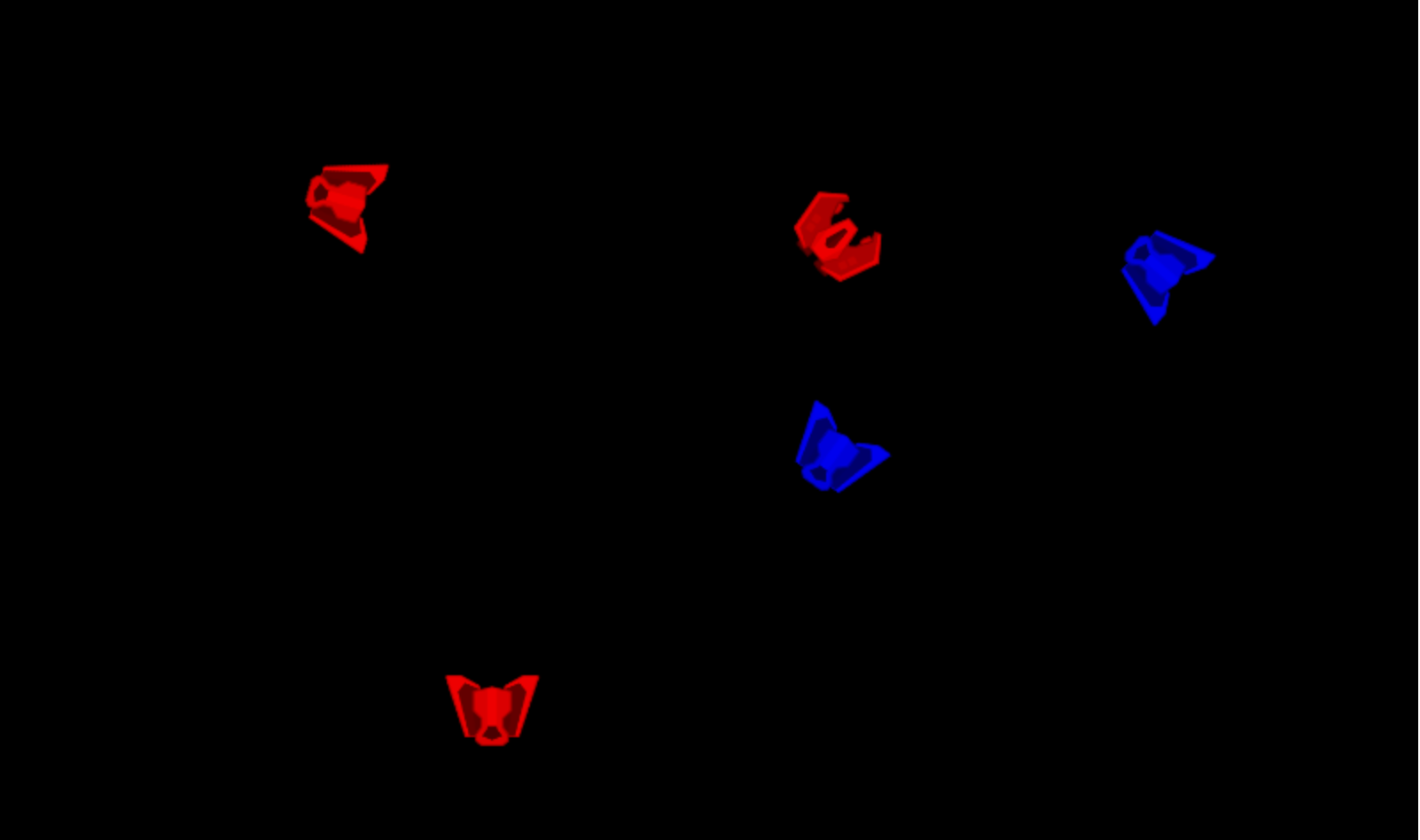 Phaser 3 game with blue and red ships dueling