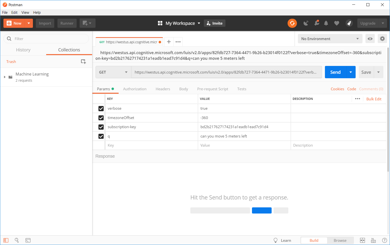 Postman with Params tab open