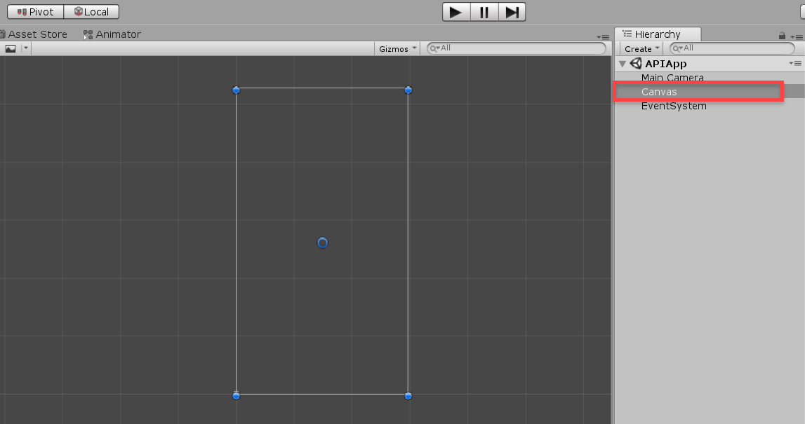 Unity UI Canvas object