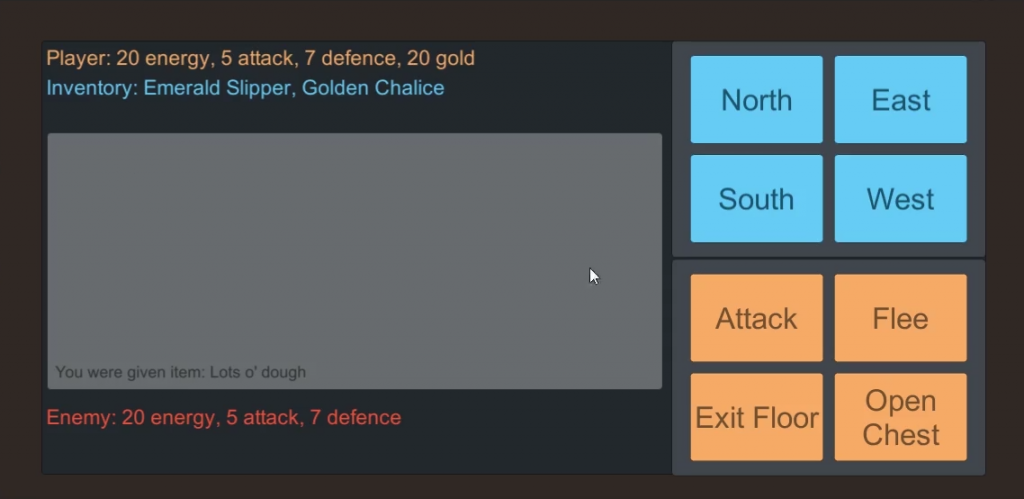 Text-Based RPG made in Unity with C#
