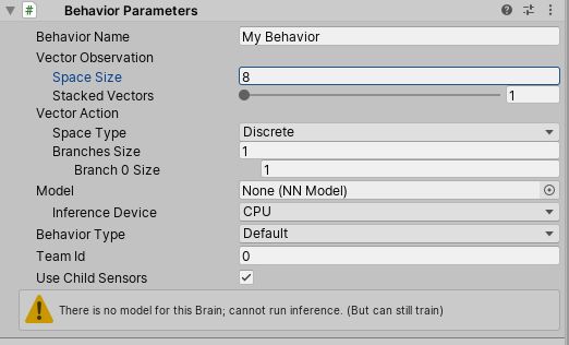 Correct observation size Unity ML Agents