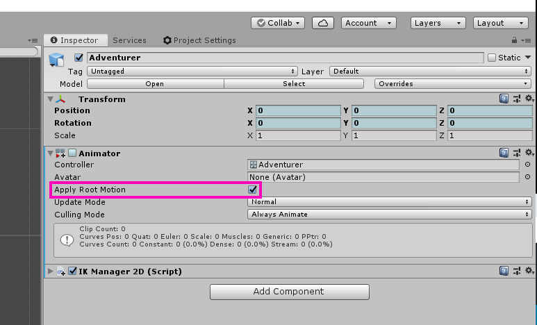 Root Motion on the Unity Animator.
