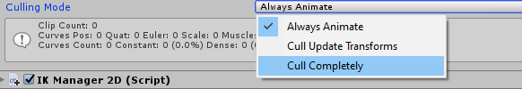 Culling Mode on the Unity Animator Component.