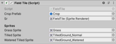 Unity Inspector showing FieldTile example script