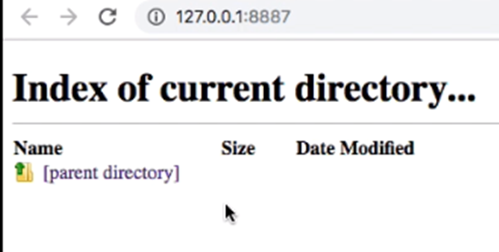 Chrome Web Server showing index directory for project