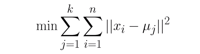 Math equation for determining k-means