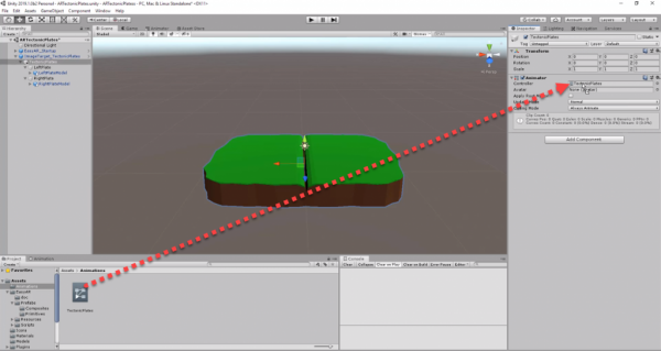 Animation for tectonic plates added to Animator Component