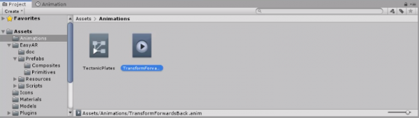 Unity Transform forwards back animation in animations folder