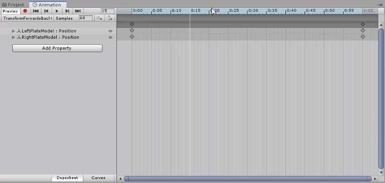 Unity Animation timeline with keyframes added