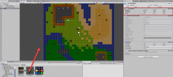 Unity Transform component for tiled map