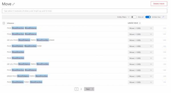 Move intent with all utterances
