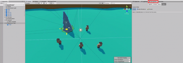 Unity scene with Navmesh added