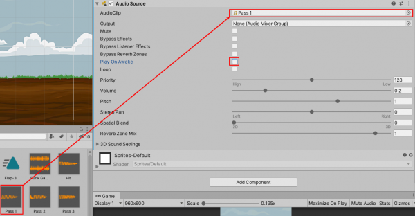 Game feel tutorial - Adding Audio Clip to Audio Source
