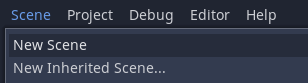 Godot Scene with New Scene option