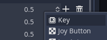 Key option for Godot inputs