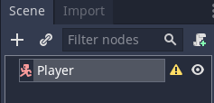Godot scene with new Player scene added