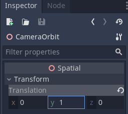 Godot Inspector for Spatial translation