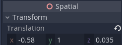 Spatial camera settings with further translation adjustments