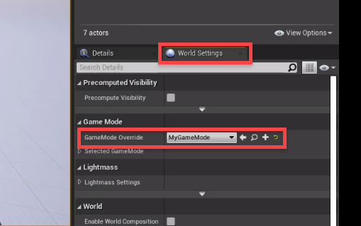 Unreal Engine World Settings