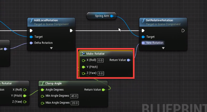 Make Rotator Node circled in Unreal Engine