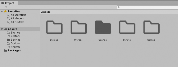 Unity Assets folders set up for map generation