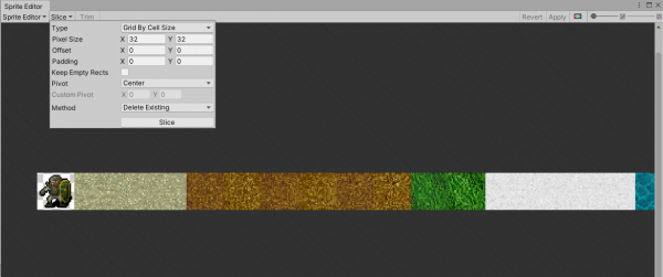 Unity SpriteEditor for 2D map sprite sheet
