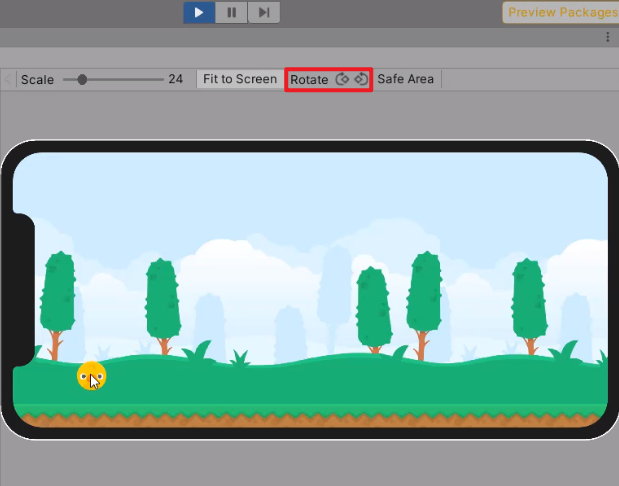 Rotate option in Unity Device Simulator
