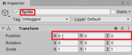 Player sprite transform component