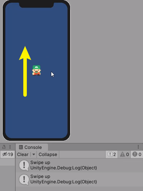 Swipe demo in Unity for movement