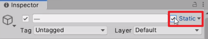Static option selected in Unity Inspector