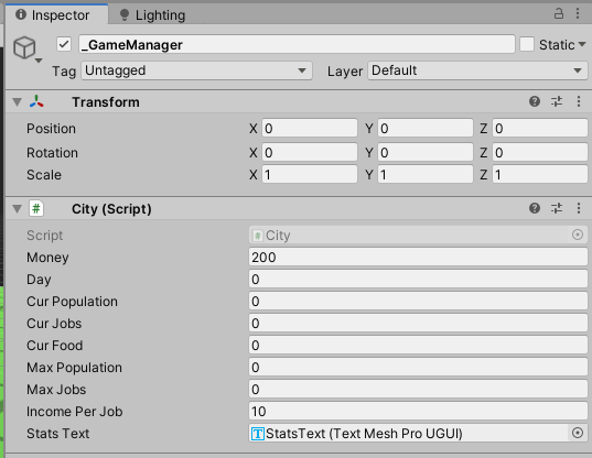 game manager script object