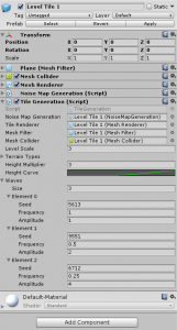 Level Tile 1 object in the Unity Inspector