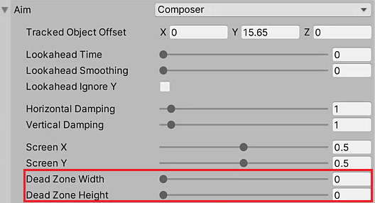 Dead Zone Width and Height 