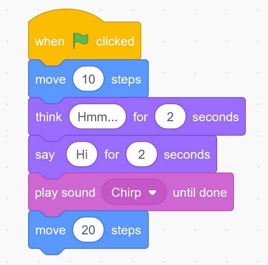 Our first program complete in Scratch