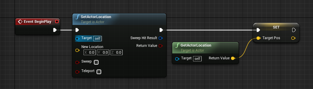 Unreal Engine Event Graph for player