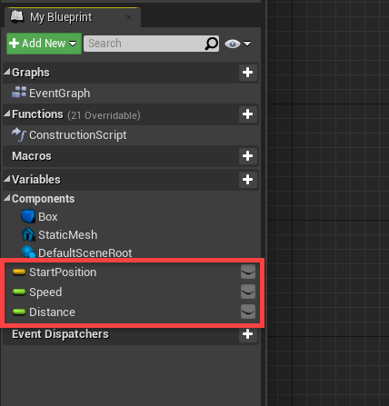 Car blueprint components added in Event Graph