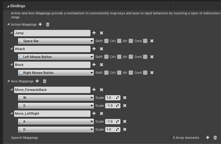 Unreal Engine project bindings for movement