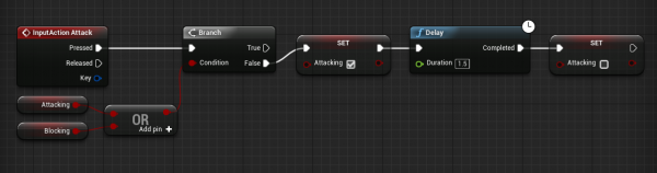 Event Graph logic for player attacking in action RPG