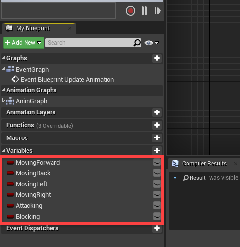 Variables to track player actions for state machine