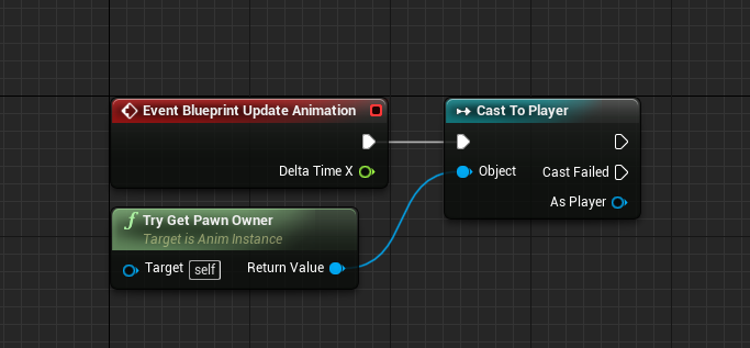 Player cast logic in Event Graph to access properties