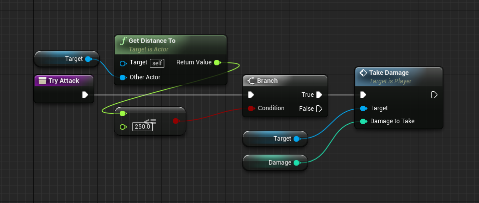 Enemy blueprint logic with new try attack logic