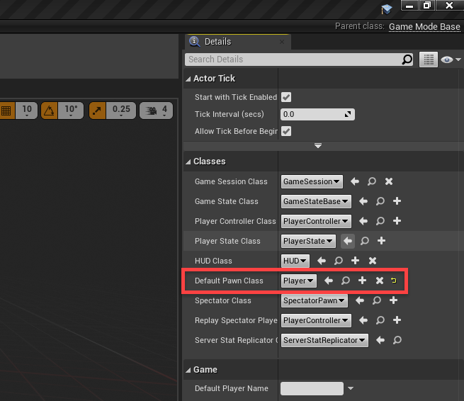 game mode blueprint