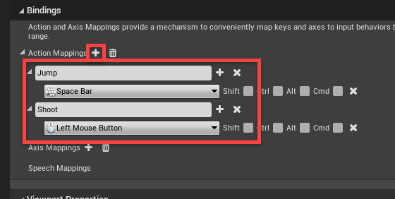 Unreal Engine Action mapping for FPS