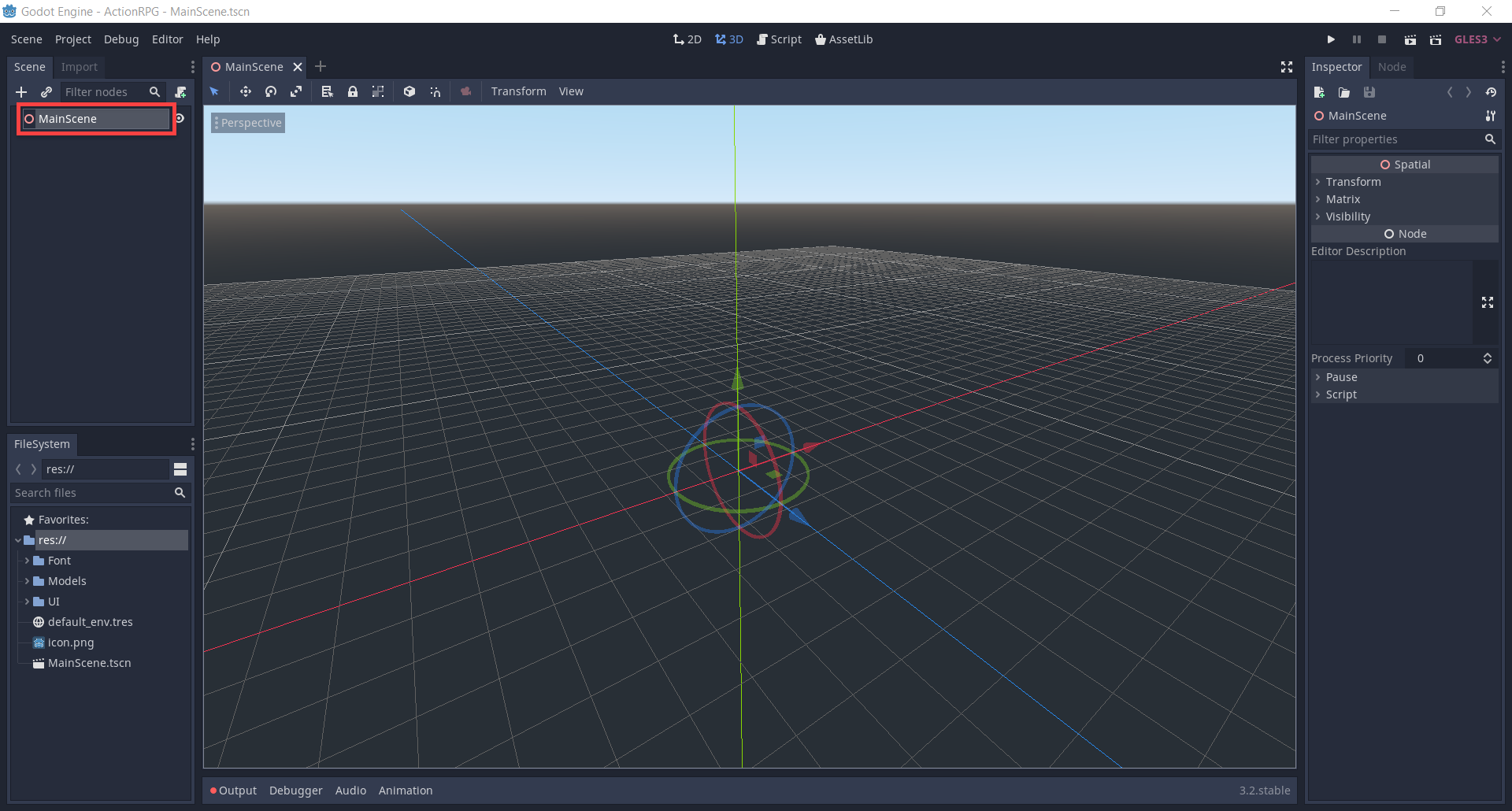 MainScene node in Godot