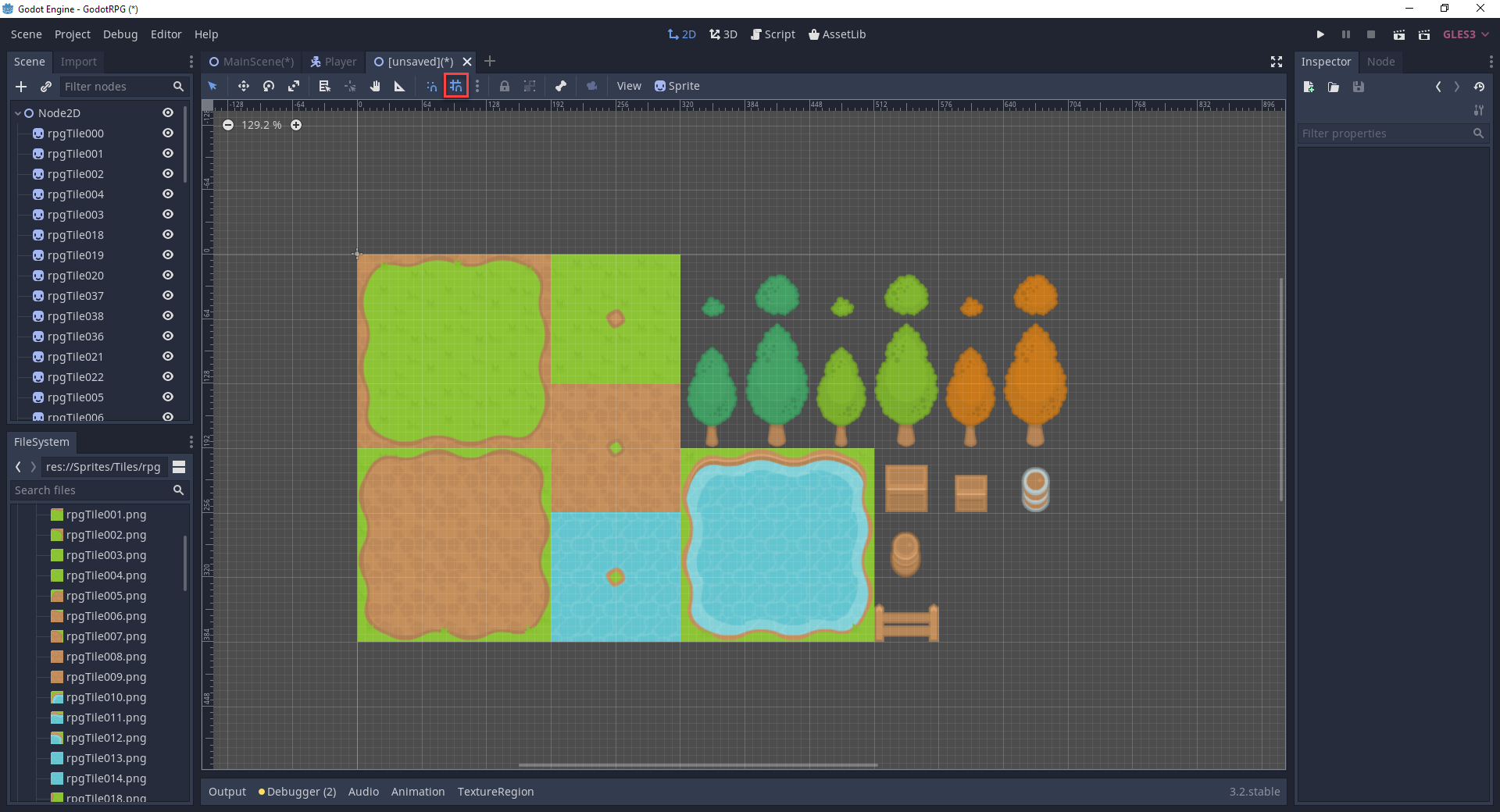 RPG tileset for Godot 2D RPG