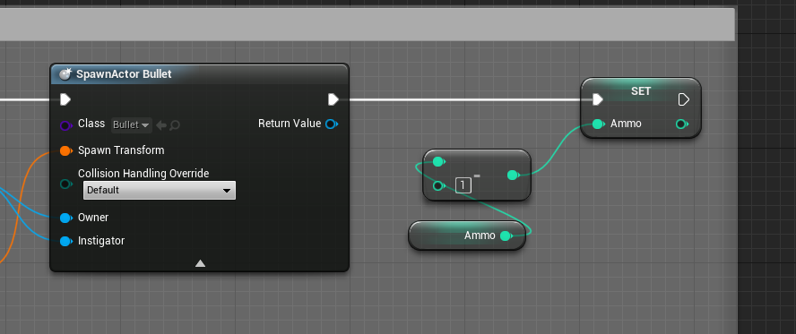 Ammo subtraction logic for FPS Unreal Engine project