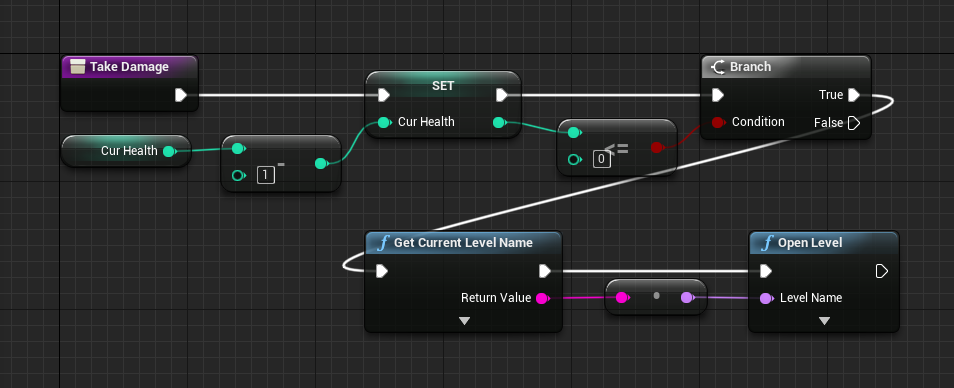 Logic to take damage for FPS Unreal Engine project