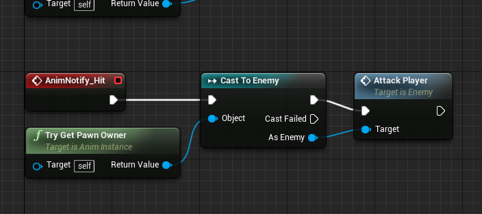 AnimNotify Hit node added to Event Graph