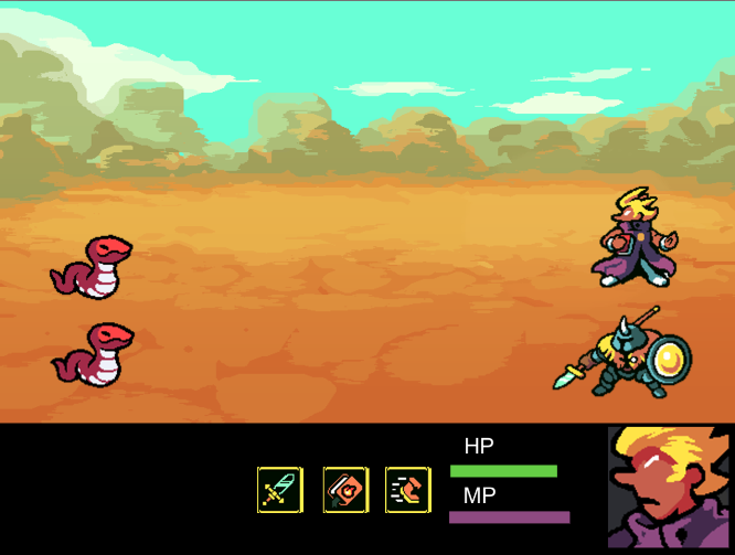 Turned-based battle screen for Unity RPG